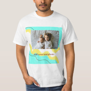 simple minimal ADD YOUR PHOTO TEXT CHRISTMAS yello T-Shirt