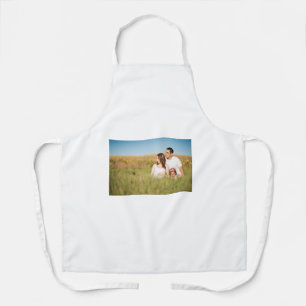 Simple minimal add your photo text glitter sparkle apron