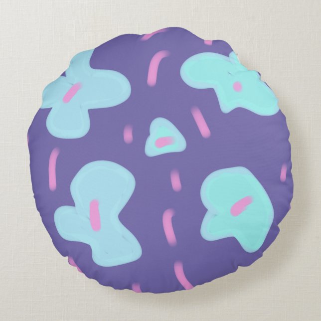 Simple minimal add your photo text glitter sparkle round cushion (Back)