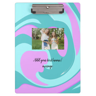 simple minimal add your photo watercolor art throw clipboard