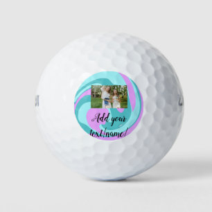 simple minimal add your photo watercolor art throw golf balls