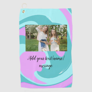 simple minimal add your photo watercolor art throw golf towel