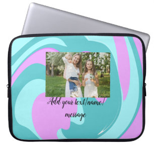 simple minimal add your photo watercolor art throw laptop sleeve