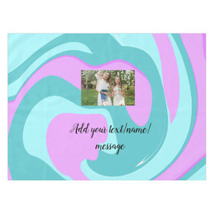 simple minimal add your photo watercolor art throw tablecloth