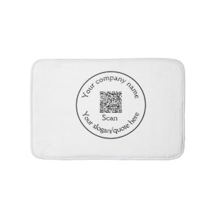 simple minimal add your Q R code scan add name Bath Mat