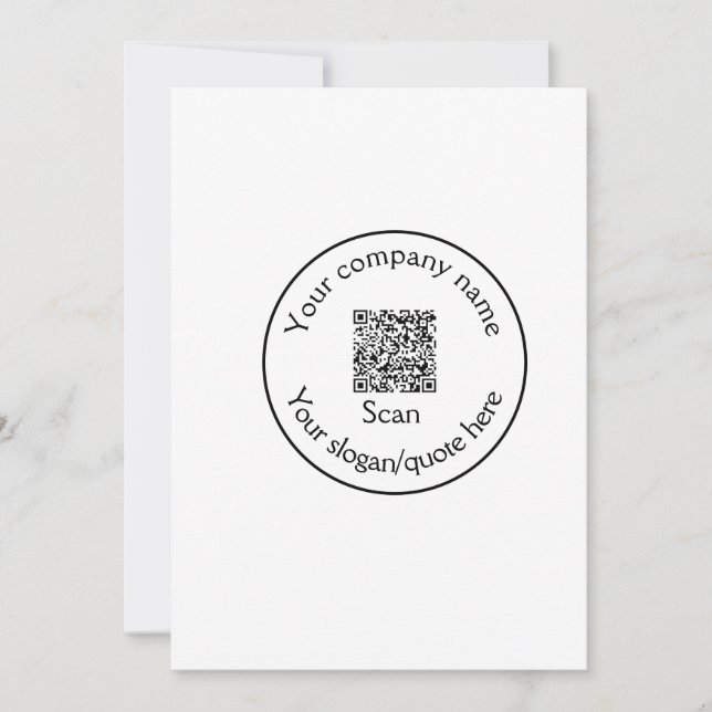 simple minimal add your Q R code scan add name Invitation (Front)