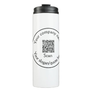 simple minimal add your Q R code scan add name Thermal Tumbler
