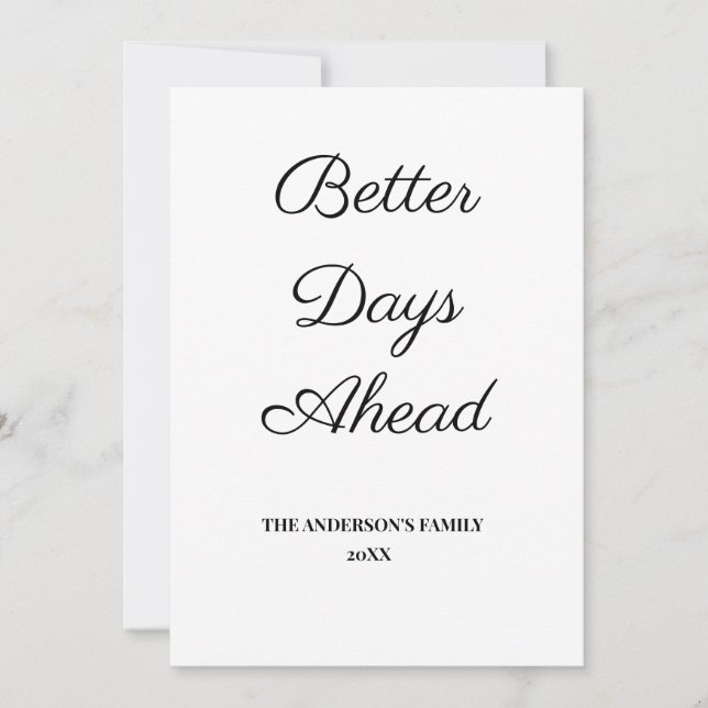 simple minimal add your text get well cards (Front)
