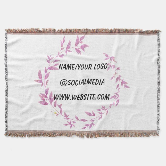 simple minimal add your text monogram name throw b blanket (Front)