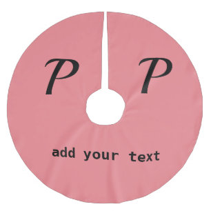 simple minimal add your text monogram photo brus brushed polyester tree skirt