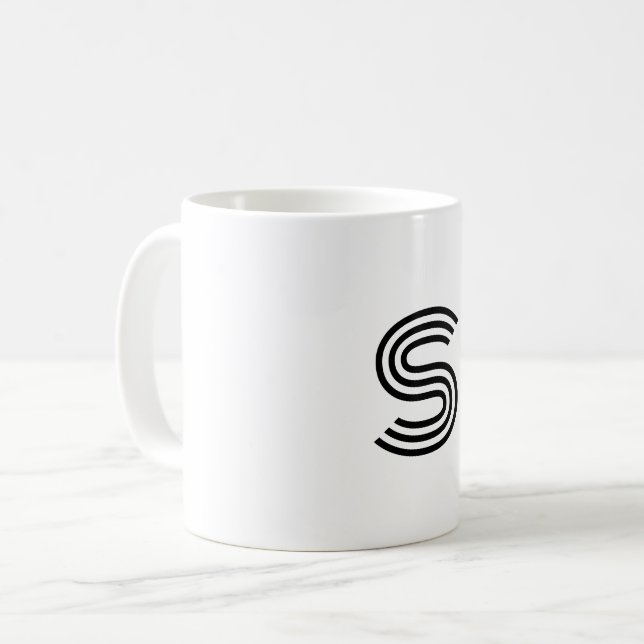 simple minimal add your text monogram photo    cof coffee mug (Front Left)