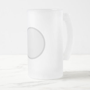 simple minimal add your text monogram photo cof frosted glass beer mug