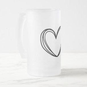 simple minimal add your text monogram photo    cof frosted glass beer mug