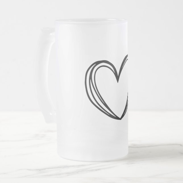 simple minimal add your text monogram photo    cof frosted glass beer mug (Front Left)