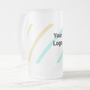 simple minimal add your text monogram photo    cof frosted glass beer mug
