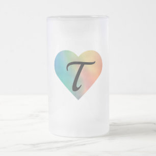 simple minimal add your text monogram photo cof frosted glass beer mug