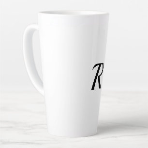 simple minimal add your text monogram photo    cof latte mug