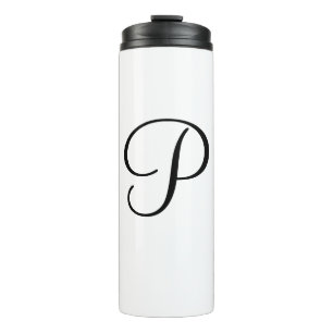 simple minimal add your text monogram photo    cof thermal tumbler