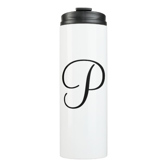 simple minimal add your text monogram photo    cof thermal tumbler (Front)