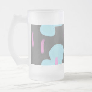 simple minimal add your text monogram photo     frosted glass beer mug