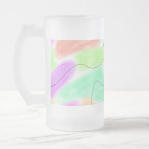 simple minimal add your text monogram photo frosted glass beer mug