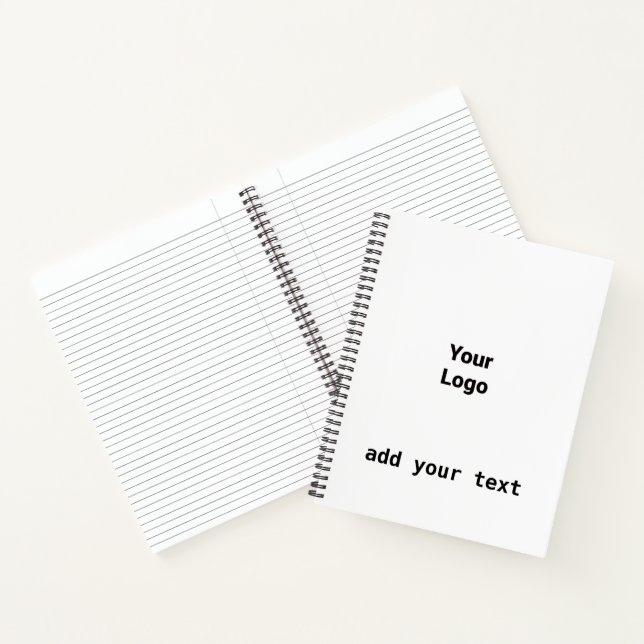 simple minimal add your text monogram photo notebo notebook (Inside)