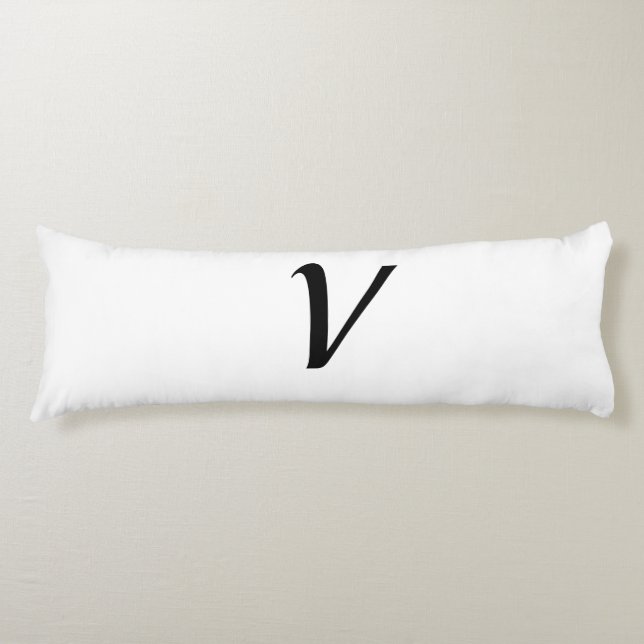 simple minimal add your text monogram photo  throw body cushion (Front)