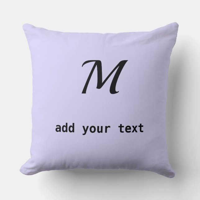 simple minimal add your text monogram photo  throw cushion (Front)