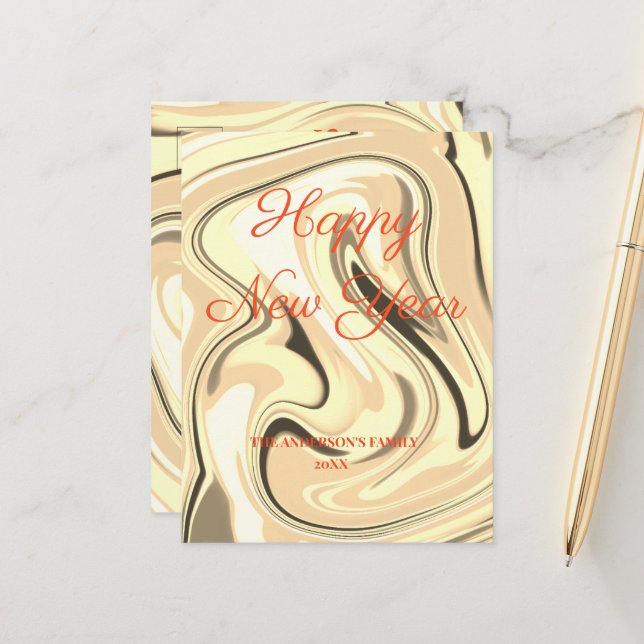 simple minimal add your text new year card (Front/Back In Situ)