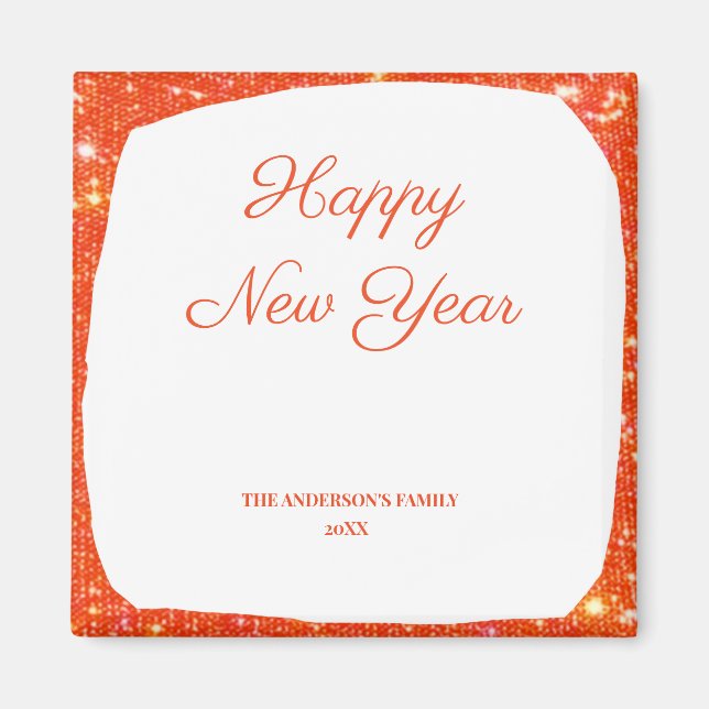 simple minimal add your text new year card magnet (Front)