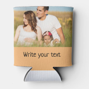 simple minimal add your text photo christmas c can cooler