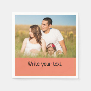 simple minimal add your text photo christmas n napkin