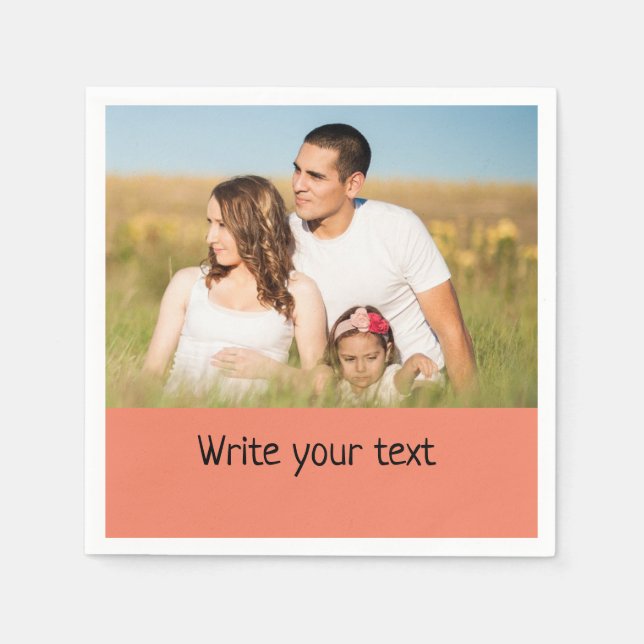 simple minimal add your text photo christmas     n napkin (Front)