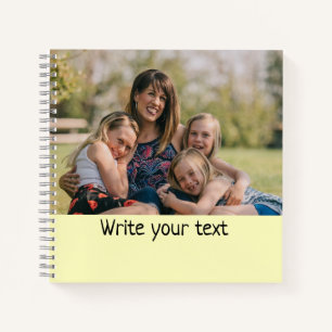 simple minimal add your text photo christmas notebook