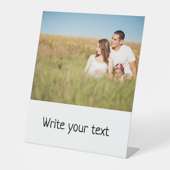 simple minimal add your text photo christmas   ped pedestal sign (Front)