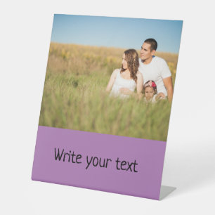 simple minimal add your text photo christmas ped pedestal sign