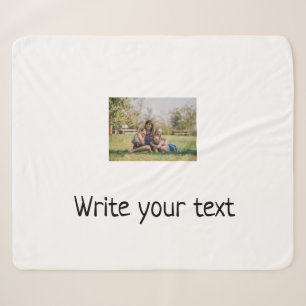 simple minimal add your text photo christmas sherpa blanket