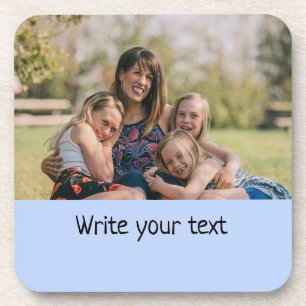 simple minimal add your text photo christmas st coaster