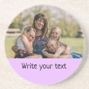 simple minimal add your text photo christmas st coaster