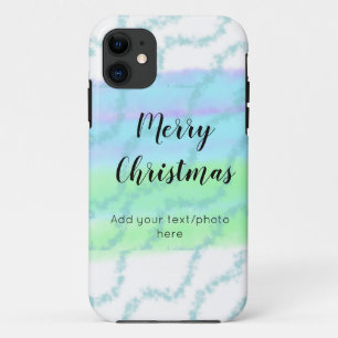 simple minimal add your text photo merry christmas iPhone 11 case