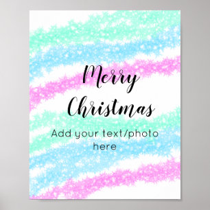 simple minimal add your text photo merry christmas poster