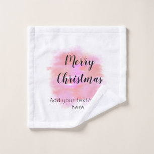 simple minimal add your text photo merry christmas wash cloth