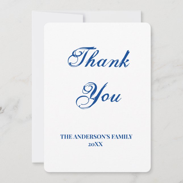 simple minimal add your text thank you card (Front)