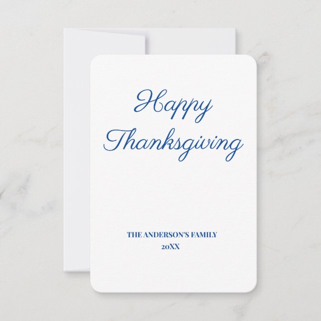 simple minimal add your text thanksgiving card (Front)