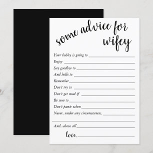 Simple Minimal Advice   Modern Wifey Keepsake Card