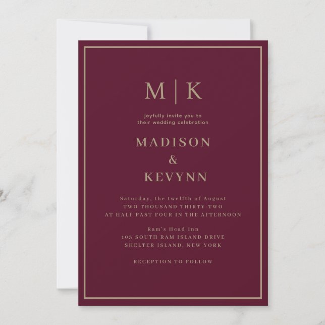 Simple Minimal and Chic | Wedding Invitation (Front)