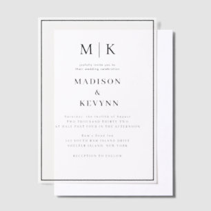 Simple Minimal and Chic Wedding Vellum Invitations