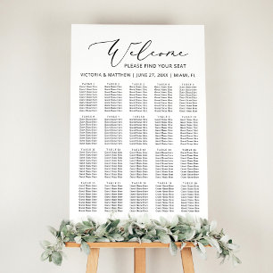 Simple Minimal B&W Wedding Seating Chart
