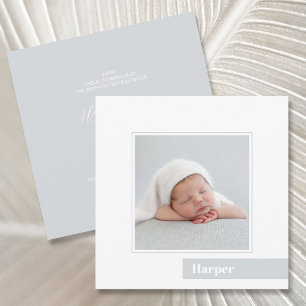 Simple Minimal Baby Photo Birth Announcement