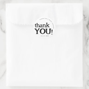 Simple Minimal Baby Shower Thank You Sticker